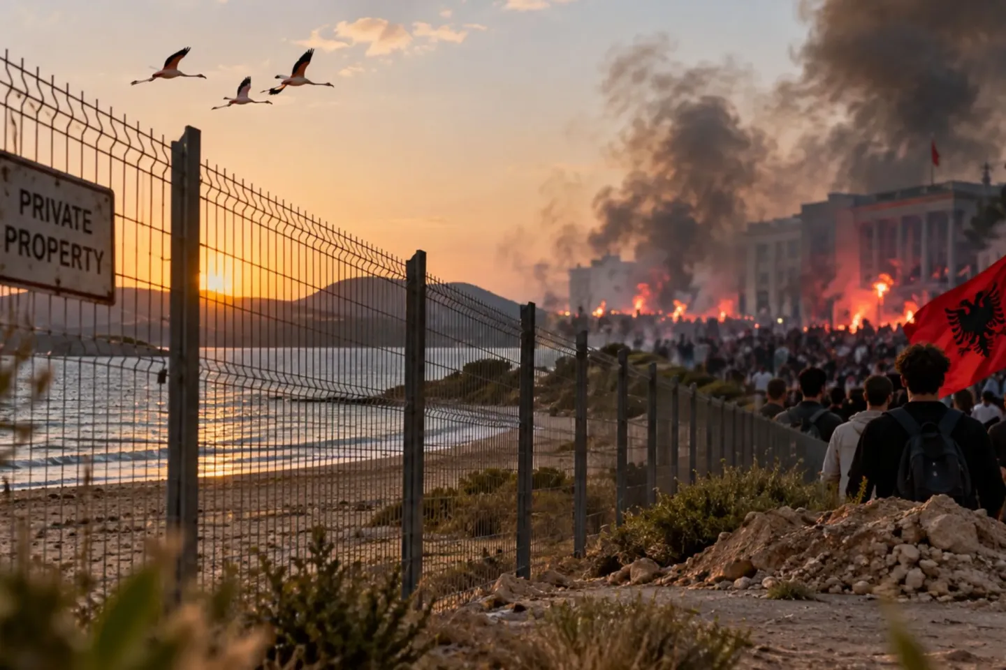 Der Zaun von Zvërnec: Wie ein Luxusresort Albanien in Flammen setzte